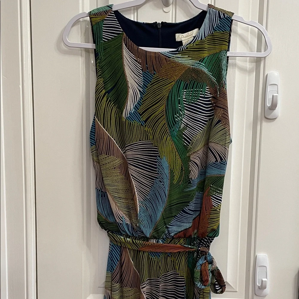VERSONA Wide Leg Tropical Leaf Print Jumpsuit Size Medium